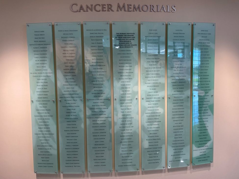Cancer memorial wall